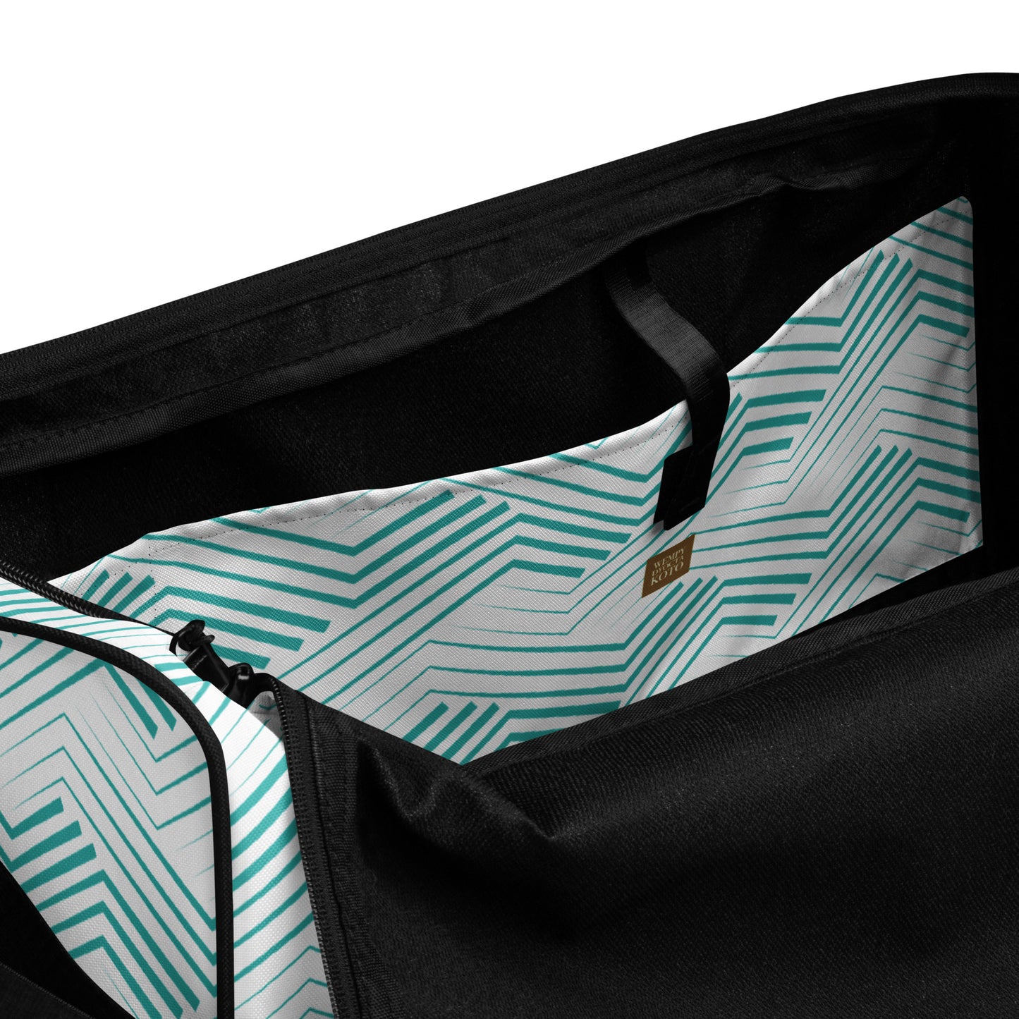 Blue Zigzag Pattern - Sustainably Made Duffle Bag