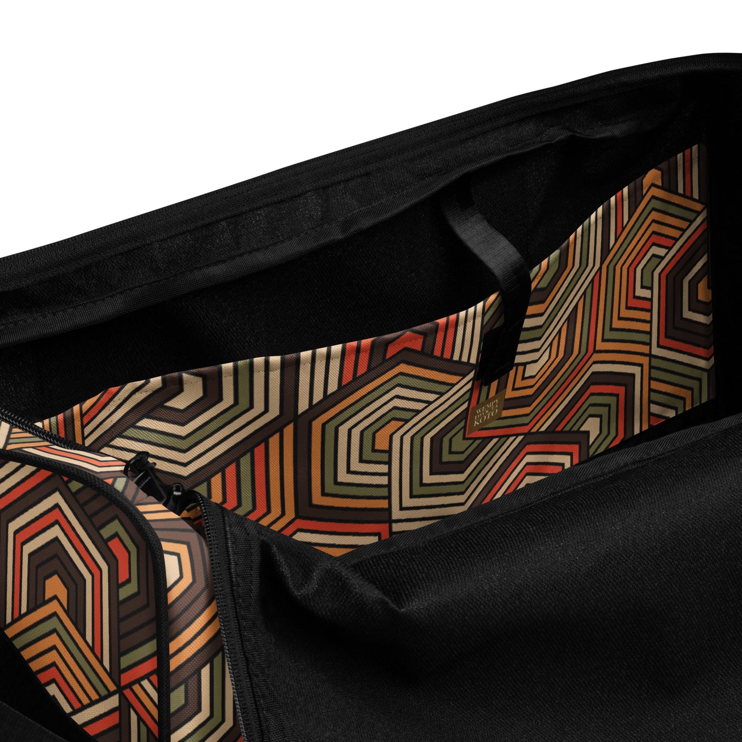 Hexagonal retro Pattern - Sustainably Made Duffle Bag