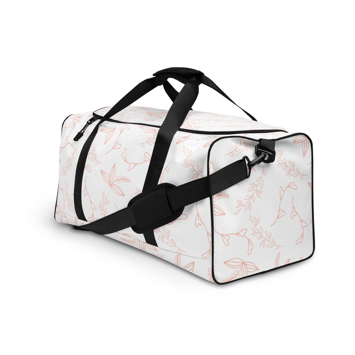 White Floral - Sustainably Made Duffle Bag