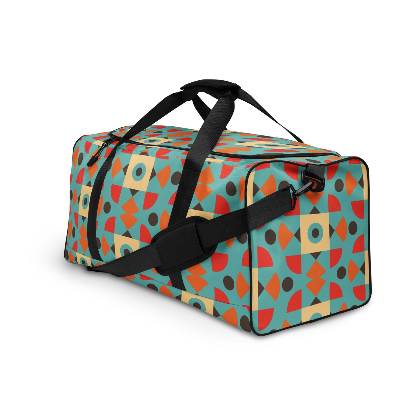 Retro Color Pattern - Sustainably Made Duffle Bag