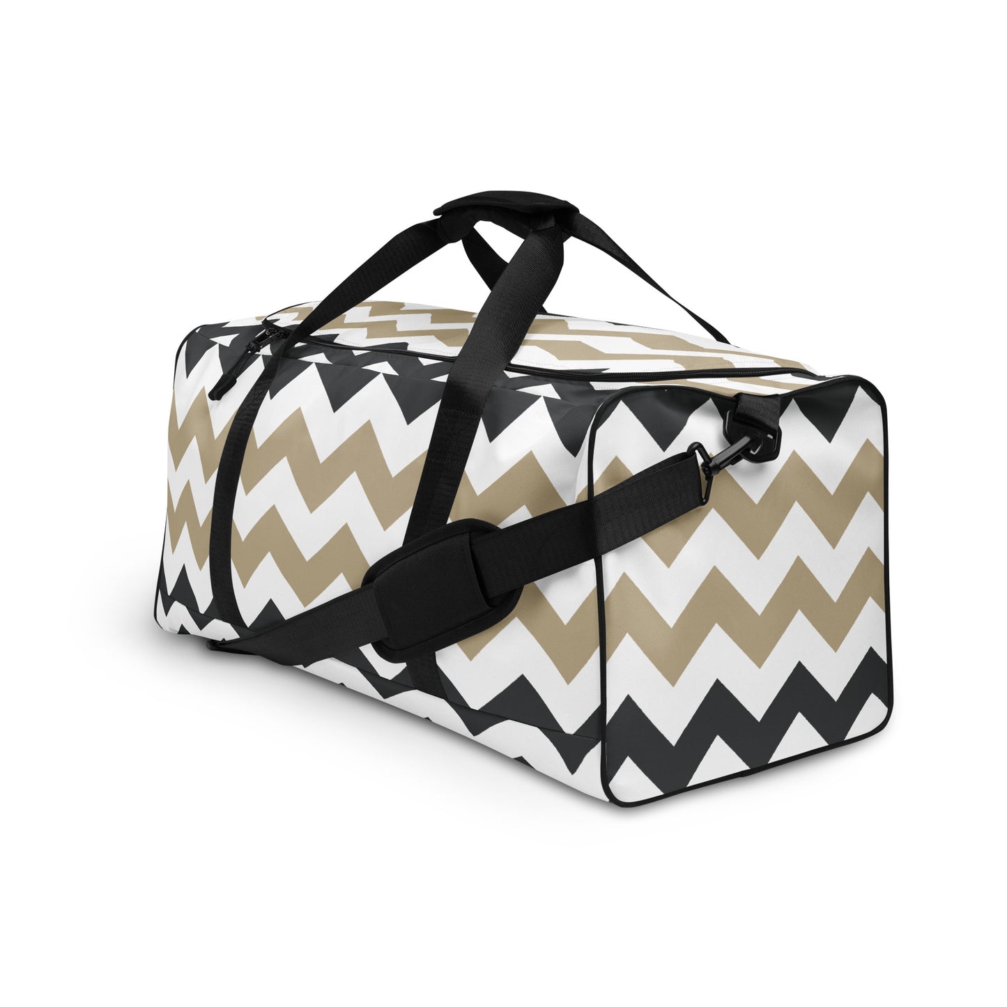 Two Tone Zigzag Pattern - Sustainably Made Duffle Bag
