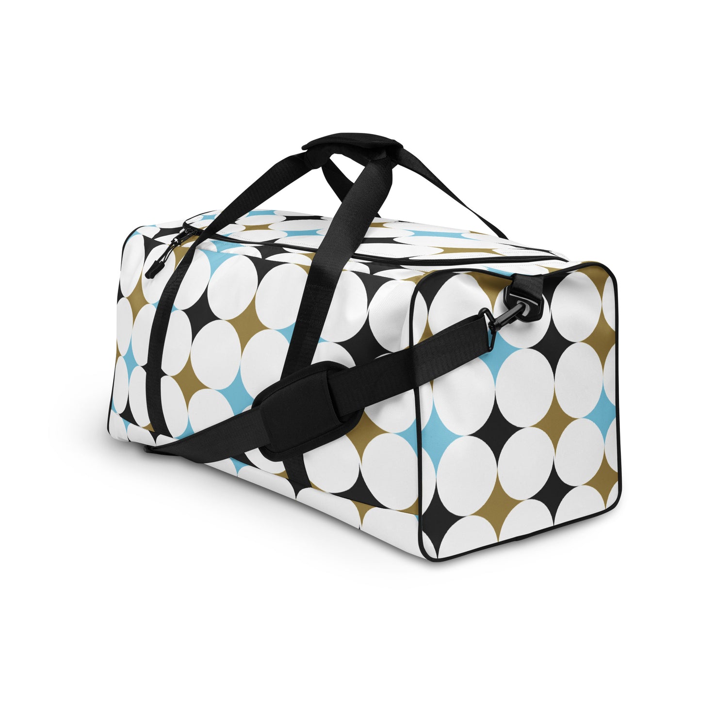 Retro Rounded Pattern - Sustainably Made Duffle Bag