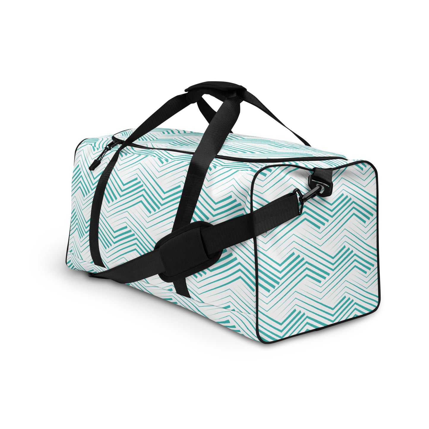 Blue Zigzag Pattern - Sustainably Made Duffle Bag