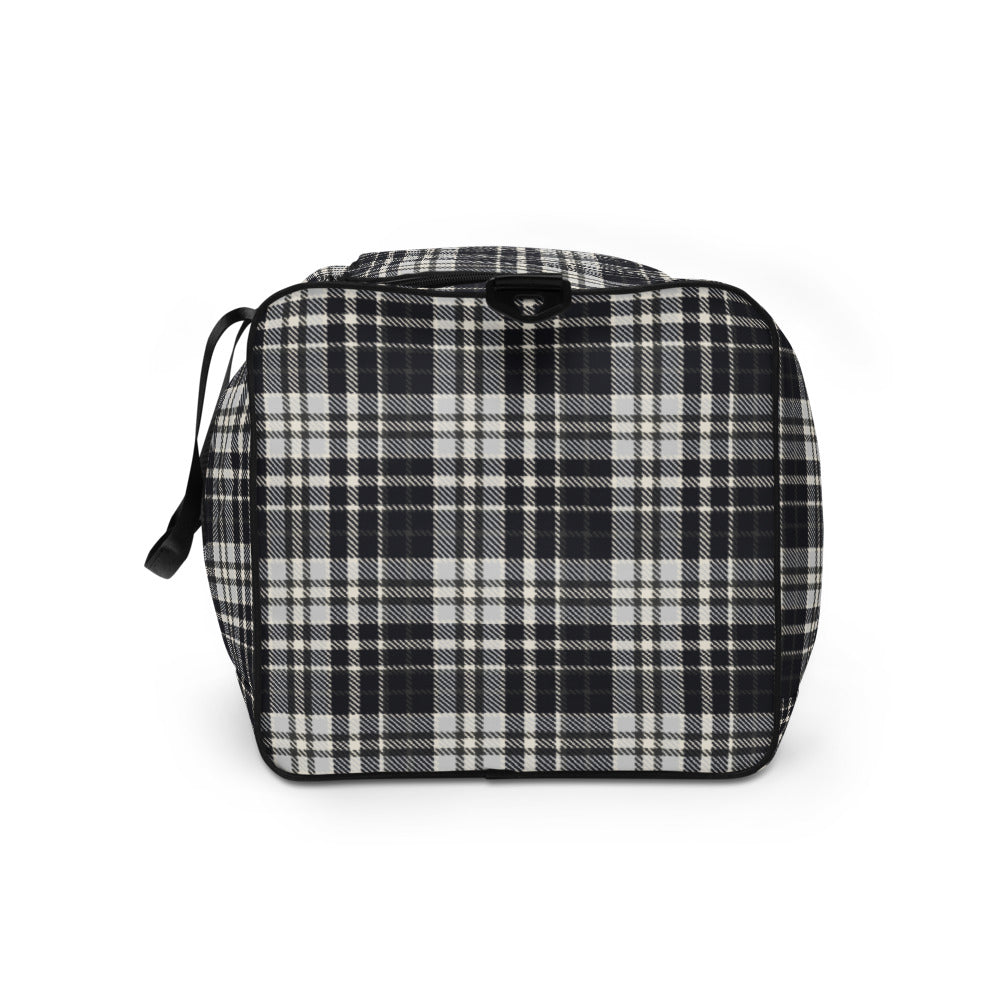 Black & White Tartan - Sustainably Made Duffle Bag