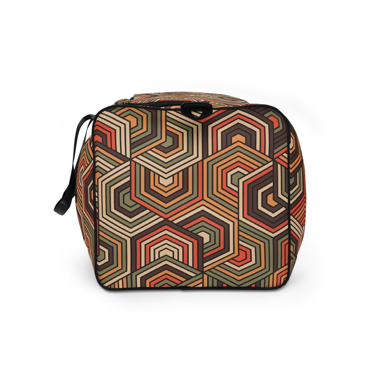 Hexagonal retro Pattern - Sustainably Made Duffle Bag
