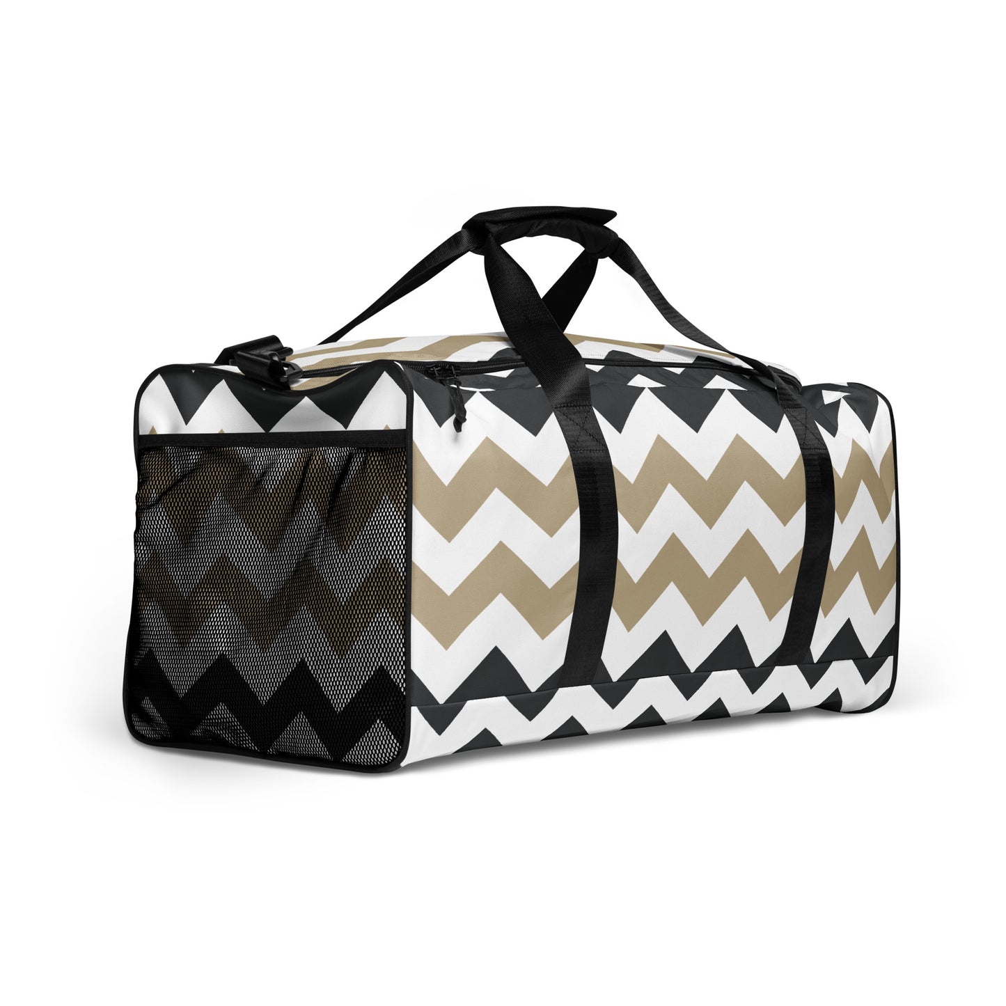 Two Tone Zigzag Pattern - Sustainably Made Duffle Bag