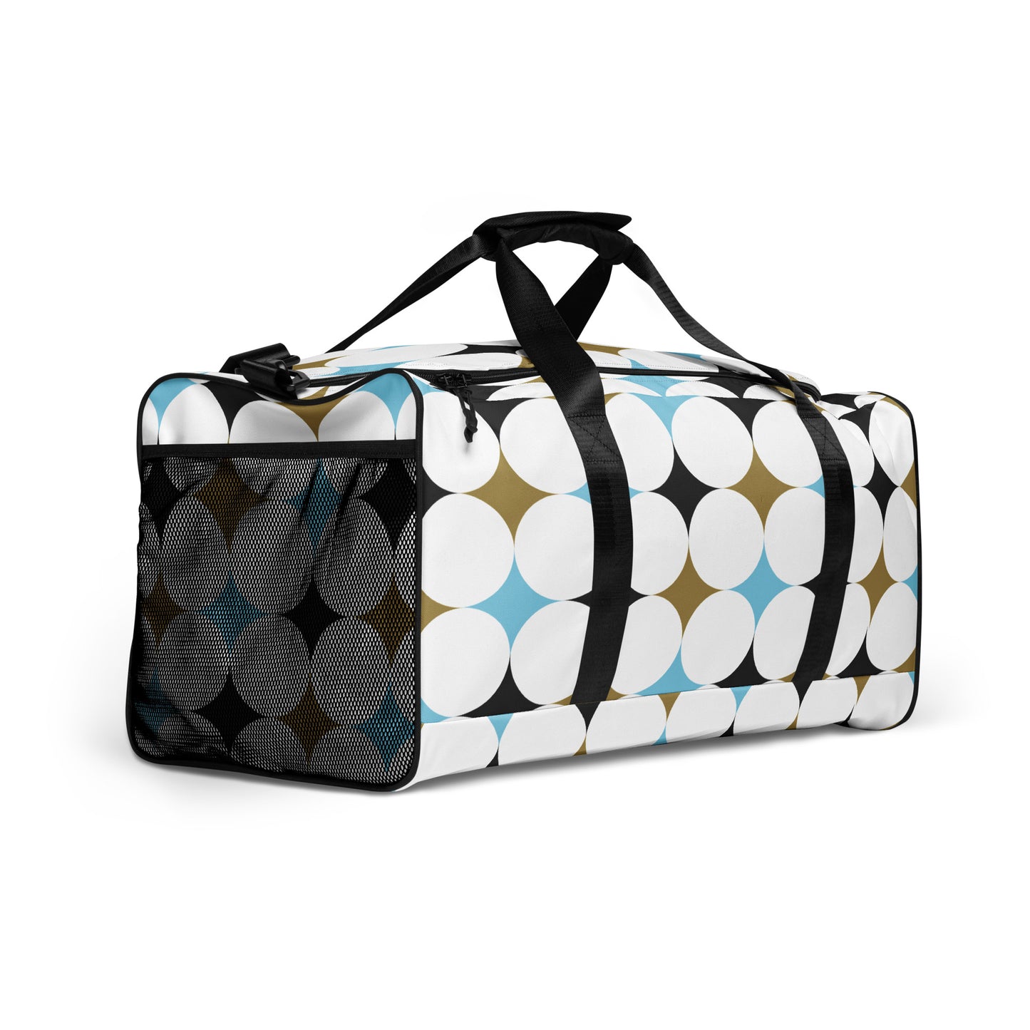 Retro Rounded Pattern - Sustainably Made Duffle Bag