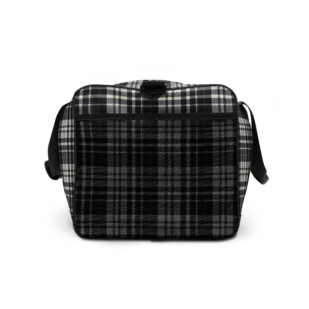 Black & White Tartan - Sustainably Made Duffle Bag