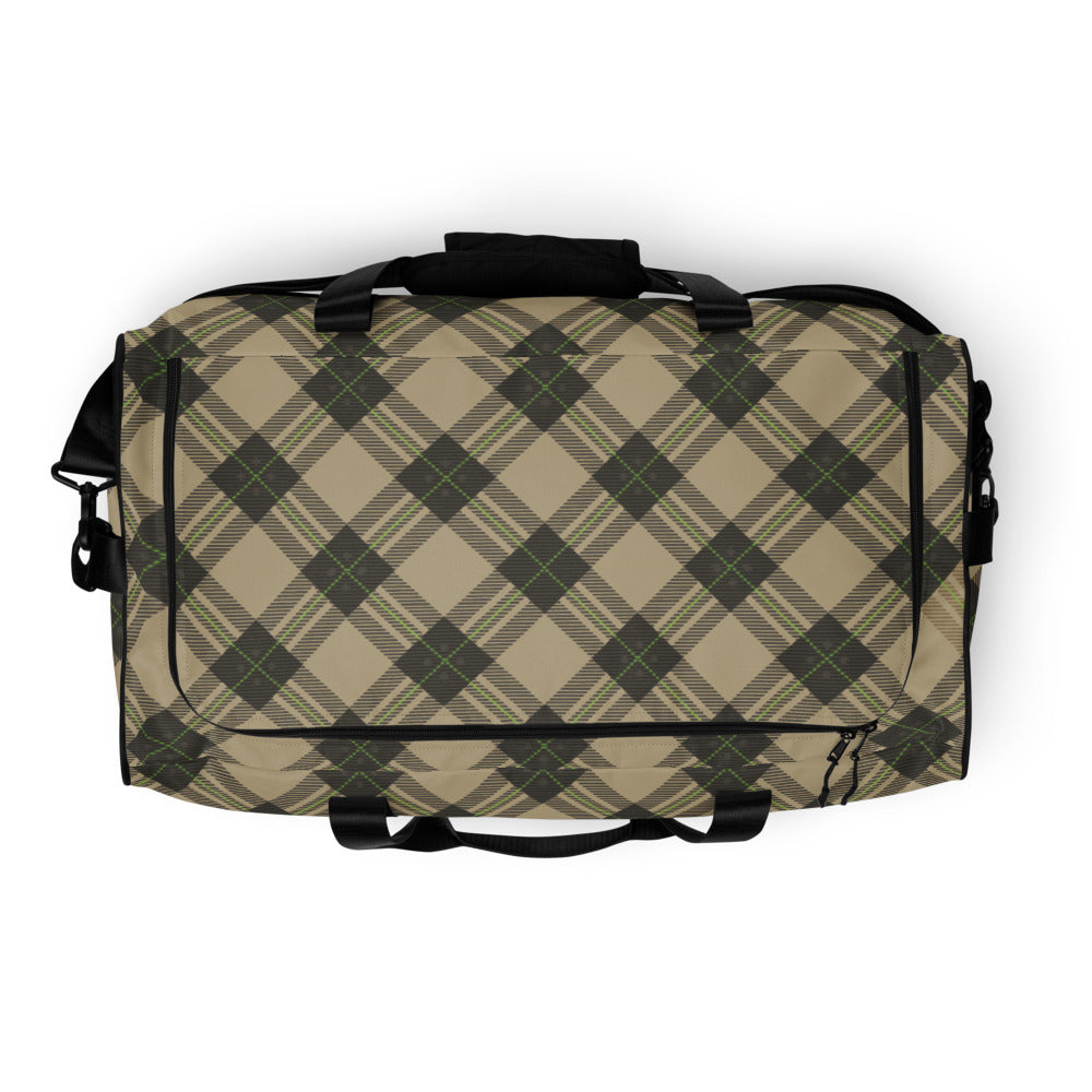 Brown tartan - Sustainably Made Duffle Bag