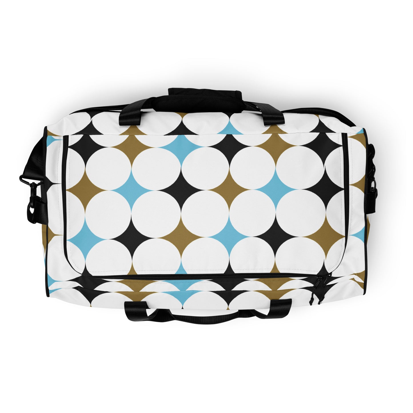Retro Rounded Pattern - Sustainably Made Duffle Bag