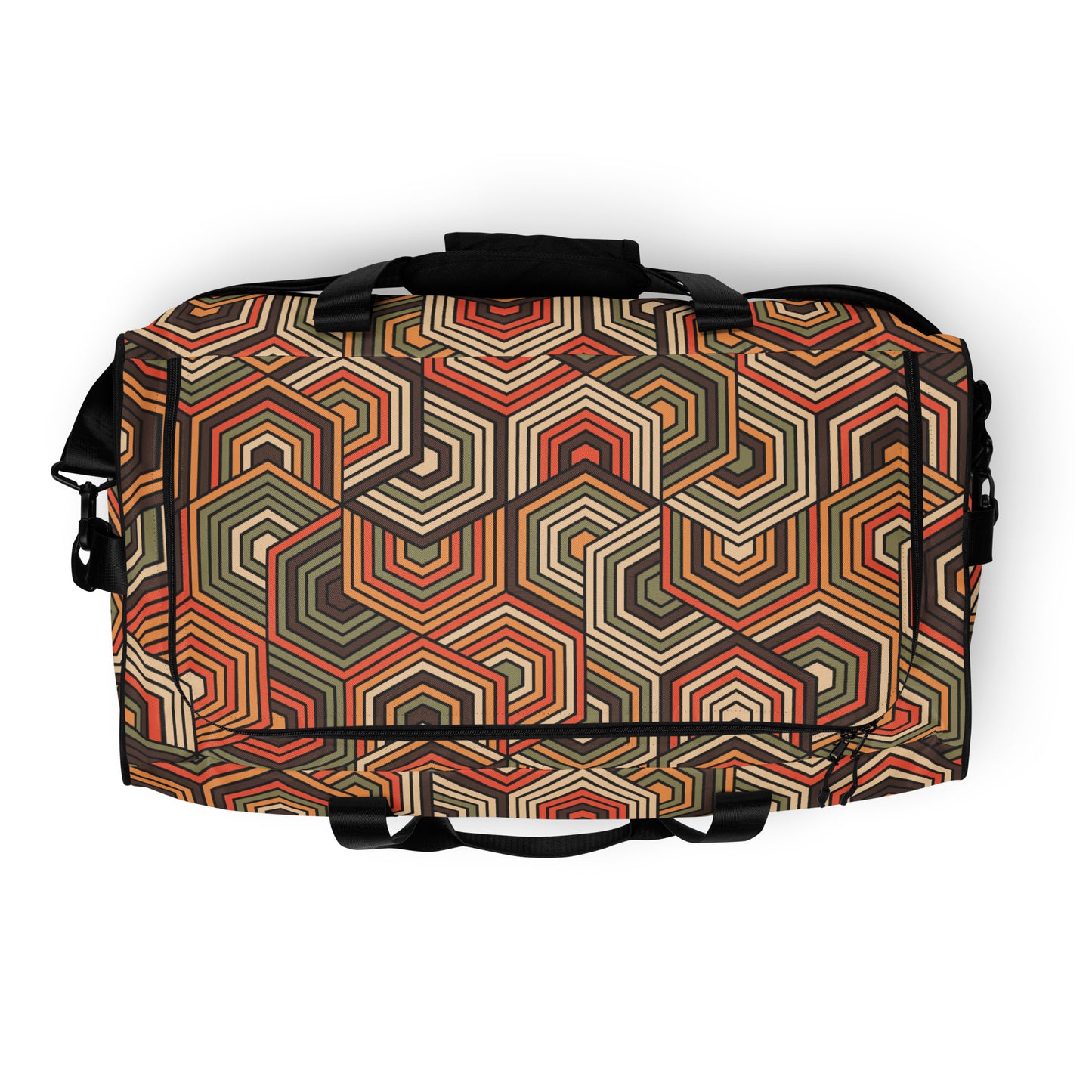 Hexagonal retro Pattern - Sustainably Made Duffle Bag