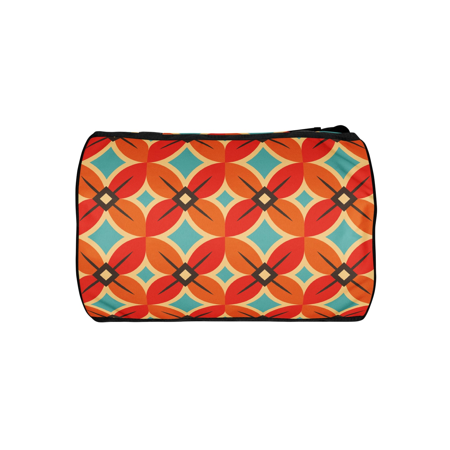 Retro Flower Pattern - Sustainably Made Gym Bag