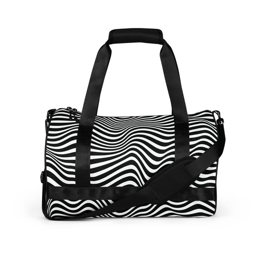 Monochrome Wave - Sustainably Made Gym Bag