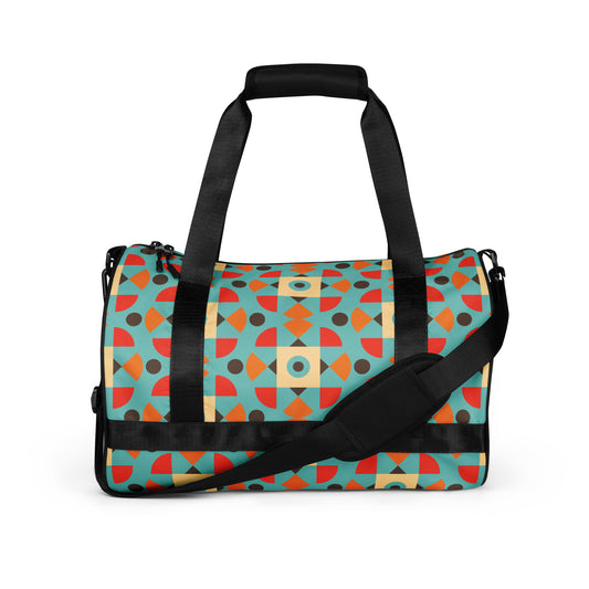 Retro Color Pattern - Sustainably Made Gym Bag
