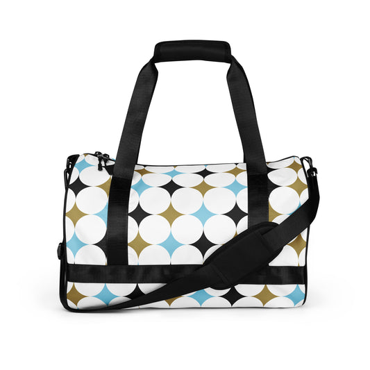 Retro Rounded Pattern - Sustainably Made Gym Bag