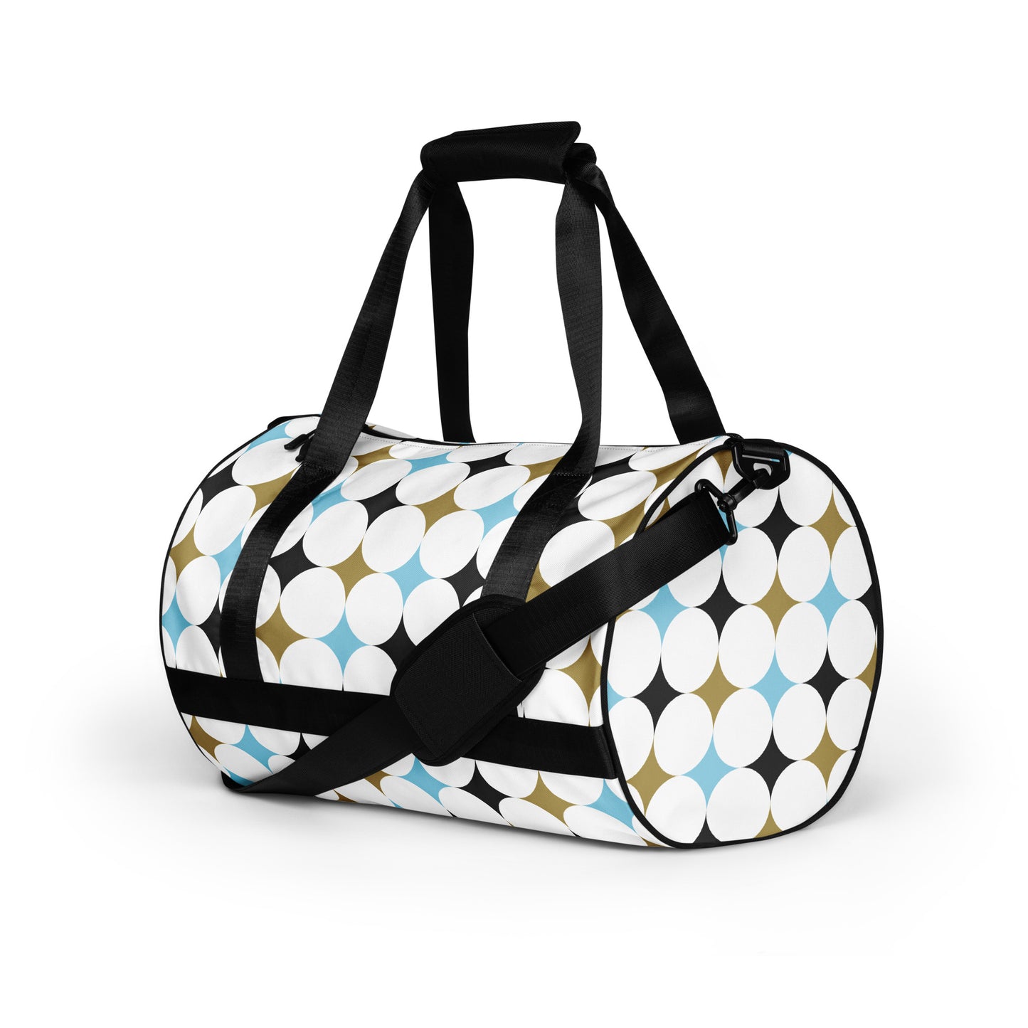 Retro Rounded Pattern - Sustainably Made Gym Bag