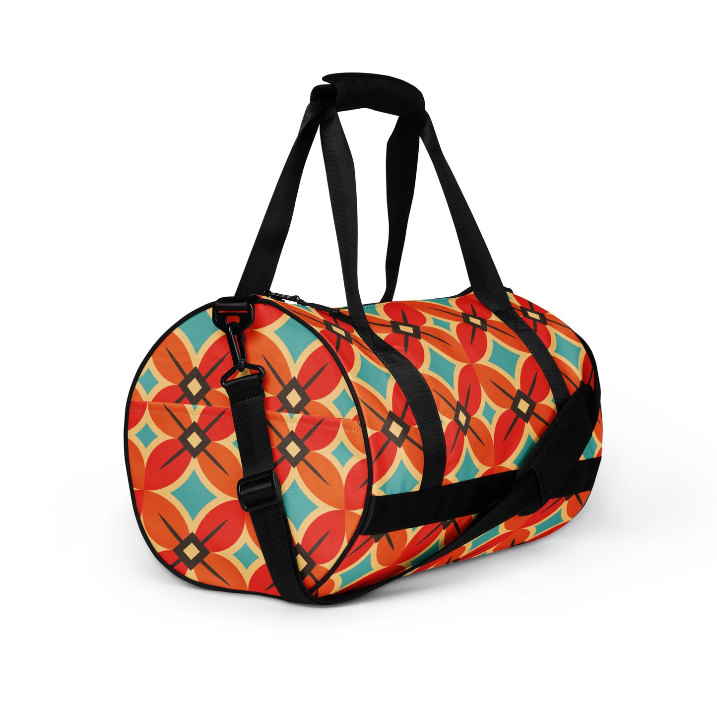 Retro Flower Pattern - Sustainably Made Gym Bag