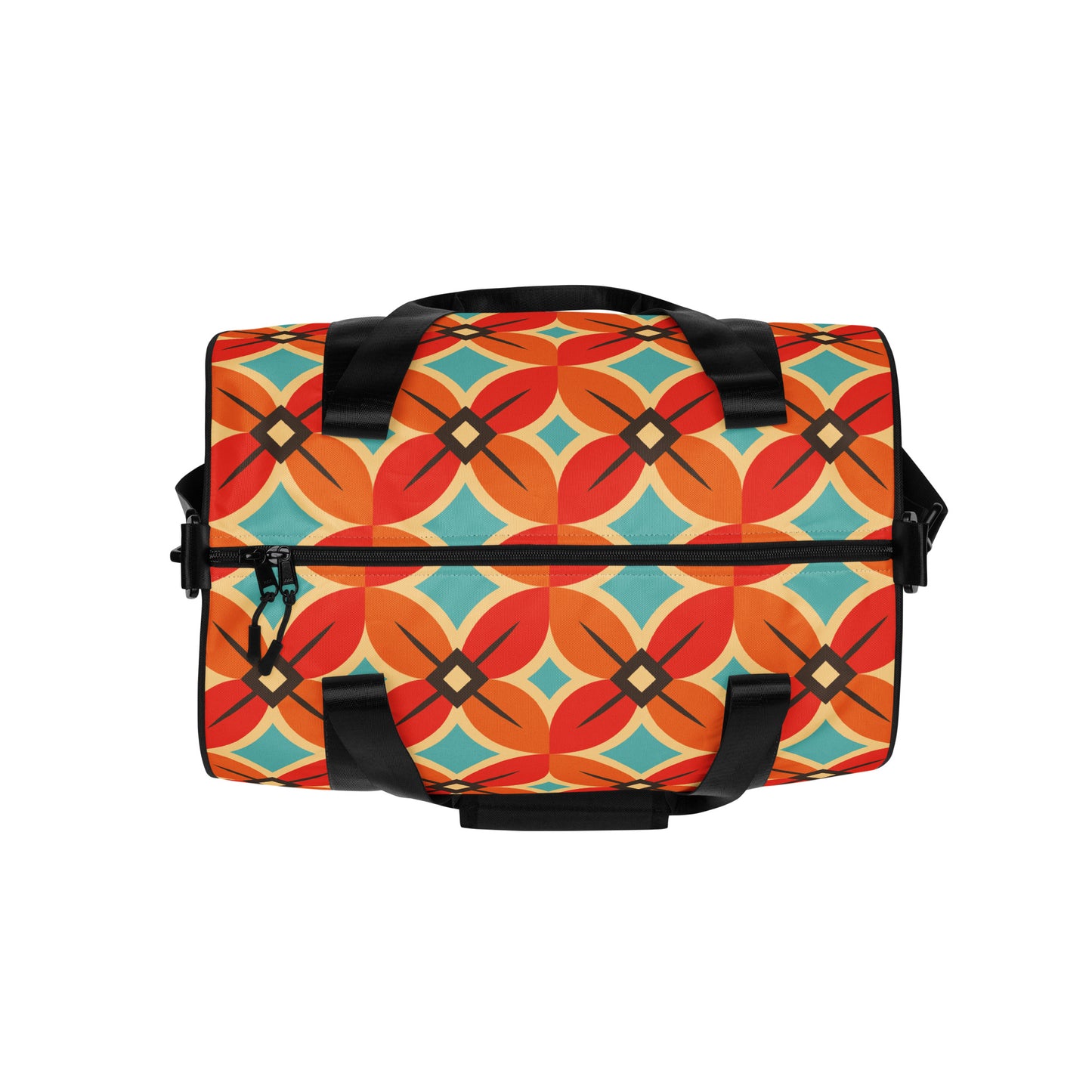 Retro Flower Pattern - Sustainably Made Gym Bag