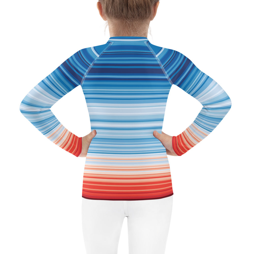 Climate Change Global Warming Stripes - Sustainably Made Kids Long Sleeve T-Shirt