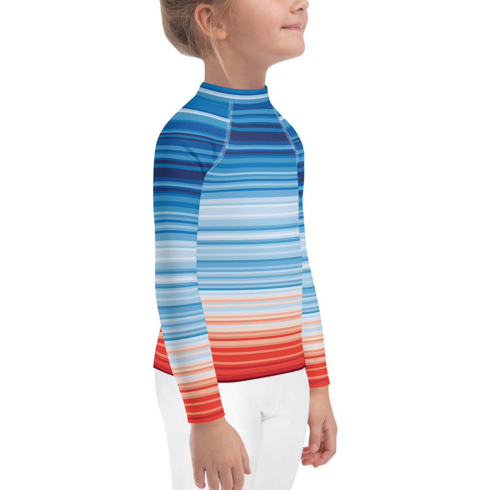Climate Change Global Warming Stripes - Sustainably Made Kids Long Sleeve T-Shirt