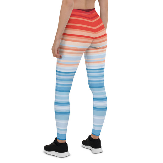 Climate Change Global Warming Stripes - Sustainably Made Leggings