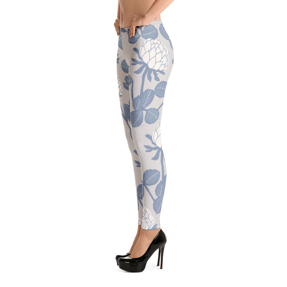 Grey FLoral - Sustainably Made Leggings