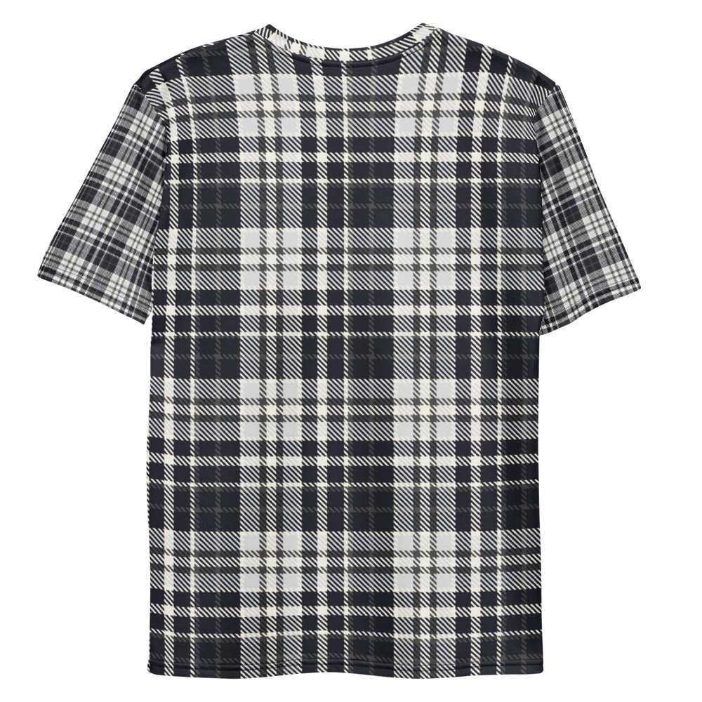 Black & White Tartan - Sustainably Made Men's Short Sleeve Tee