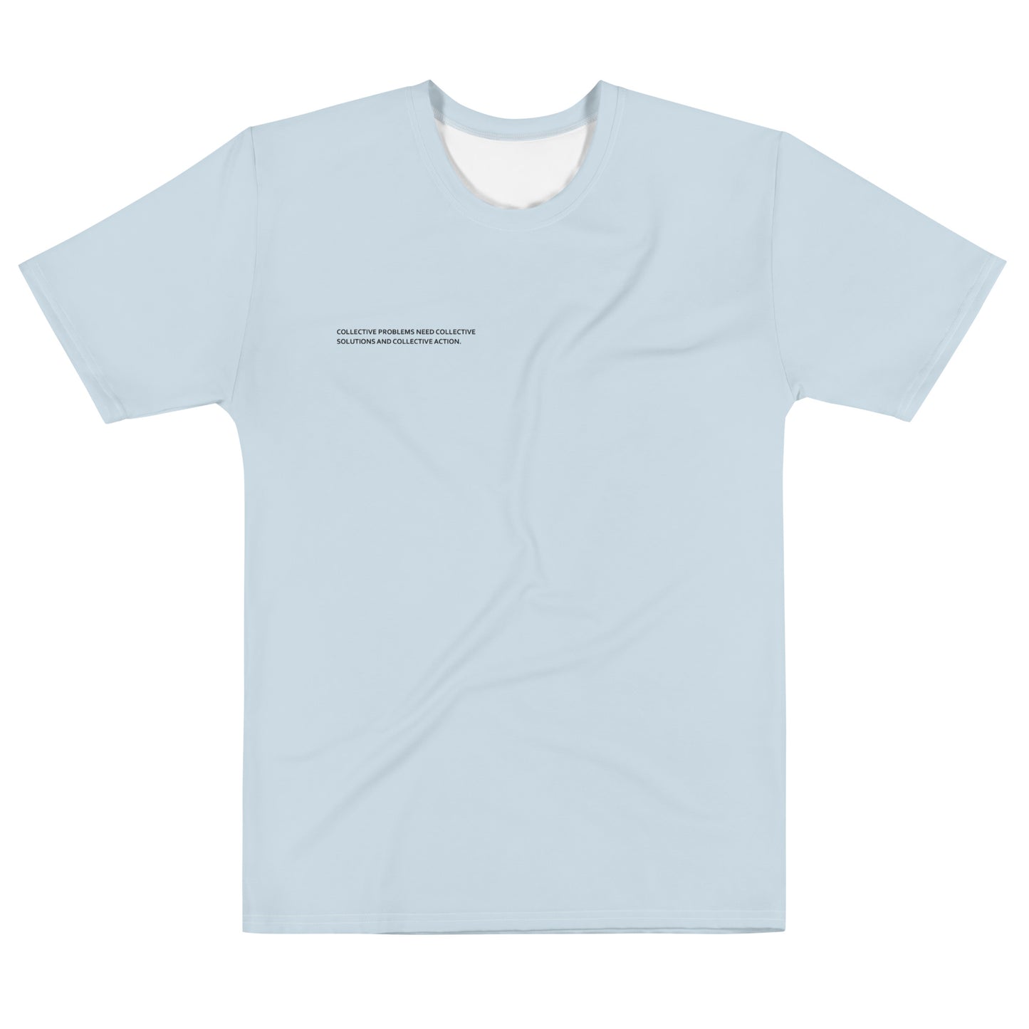 Baby Blue Climate Change Global Warming Statement - Sustainably Made Men's Short Sleeve Tee
