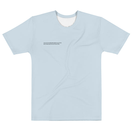 Baby Blue Climate Change Global Warming Statement - Sustainably Made Men's Short Sleeve Tee