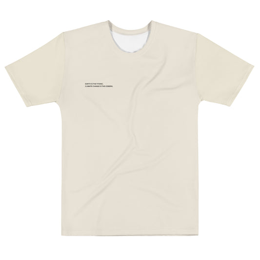 Light Grey Climate Change Global Warming Statement - Sustainably Made Men's Short Sleeve Tee