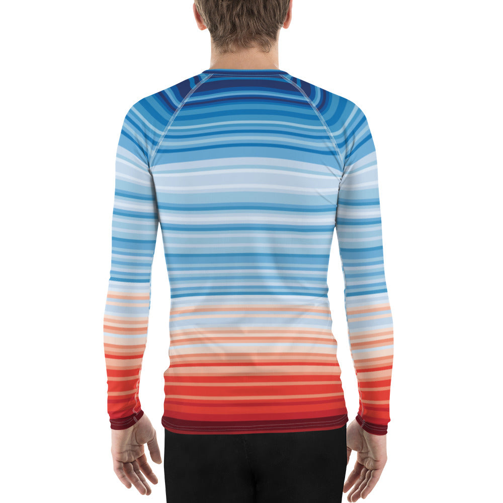Climate Change Global Warming Stripes - Sustainably Made Men's Long Sleeve Tee