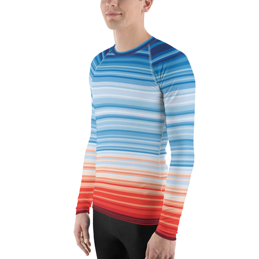 Climate Change Global Warming Stripes - Sustainably Made Men's Long Sleeve Tee