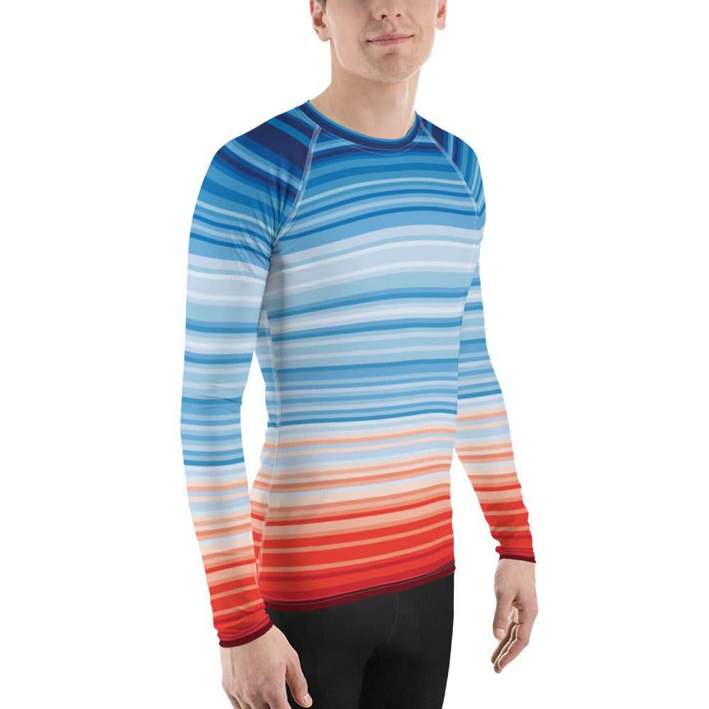 Climate Change Global Warming Stripes - Sustainably Made Men's Long Sleeve Tee