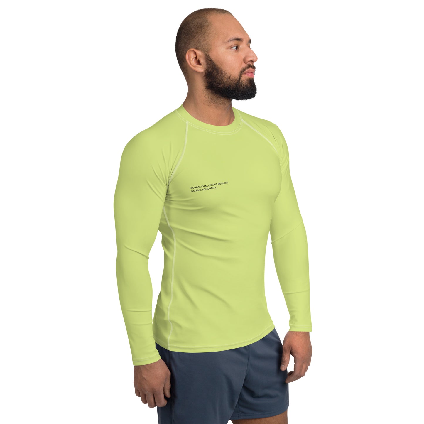 Lime Climate Change Global Warming Statement - Sustainably Made Men's Long Sleeve Tee