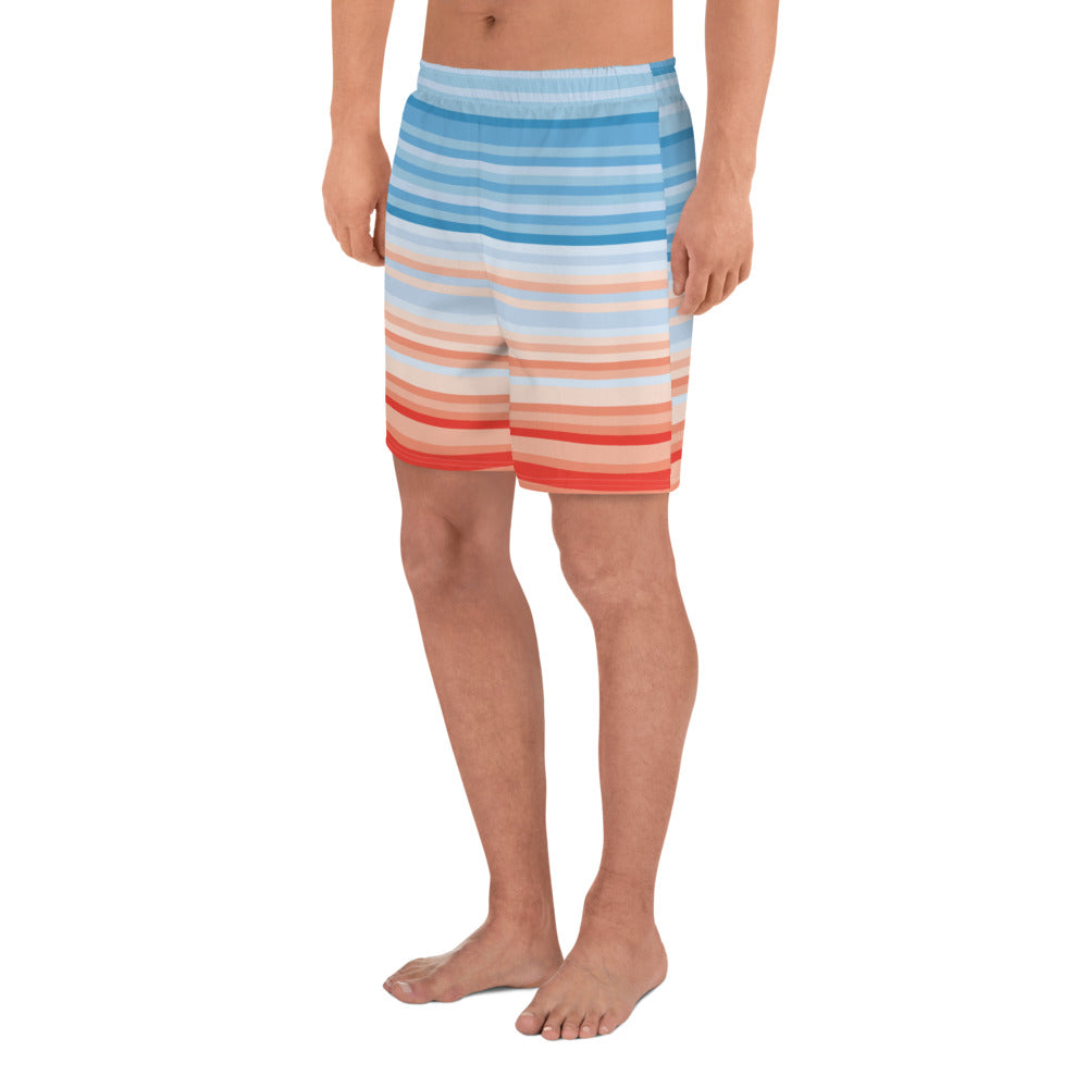 Climate Change Global Warming Stripes - Sustainably Made Men's Shorts