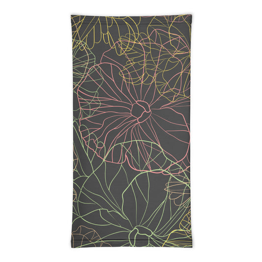 Neon Dark Floral - Sustainably Made Neck Gaiter