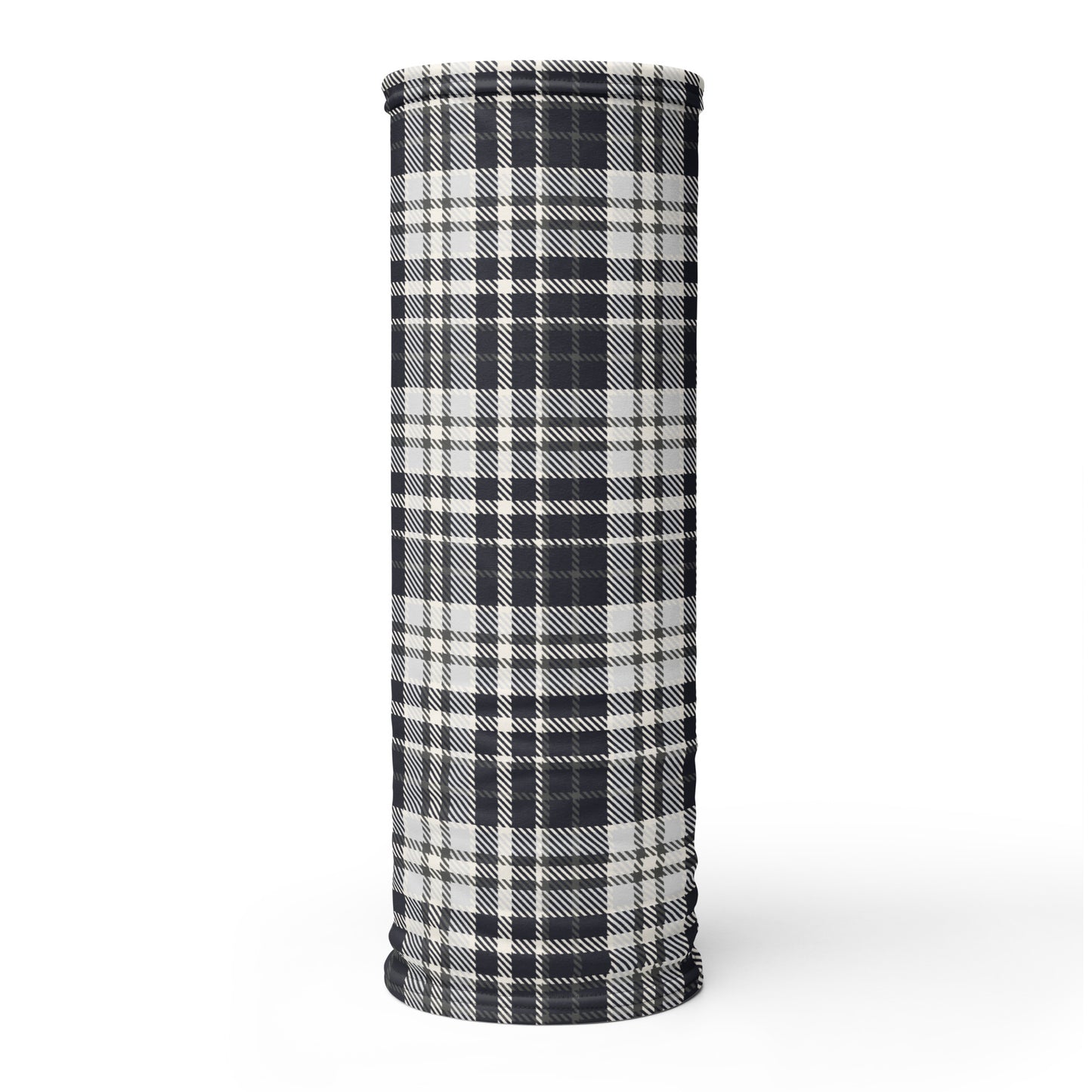 Black & White Tartan - Sustainably Made Neck Gaiter