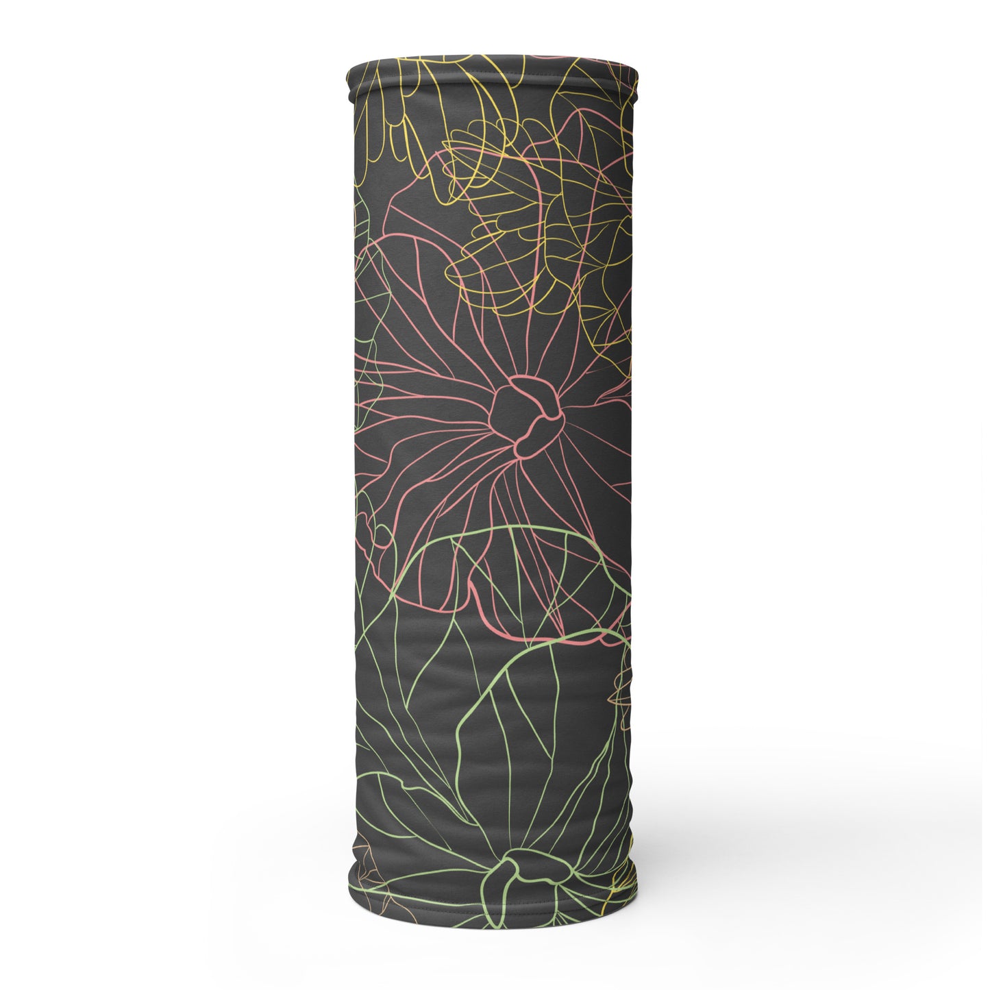 Neon Dark Floral - Sustainably Made Neck Gaiter
