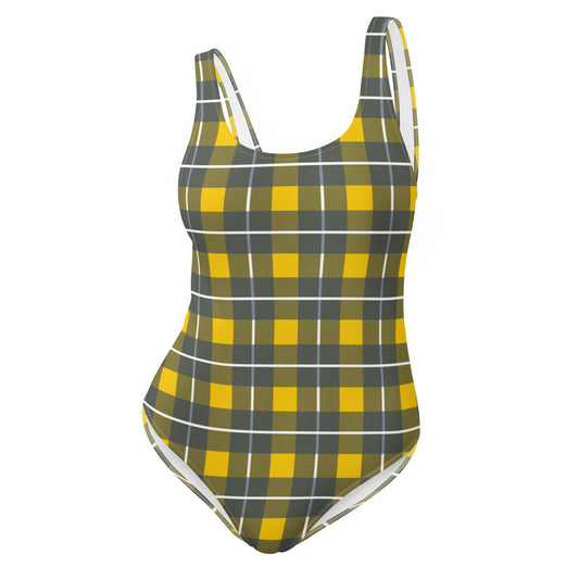 Yellow Tartan - Inspired By Harry Styles - Sustainably Made One-Piece Swimsuit