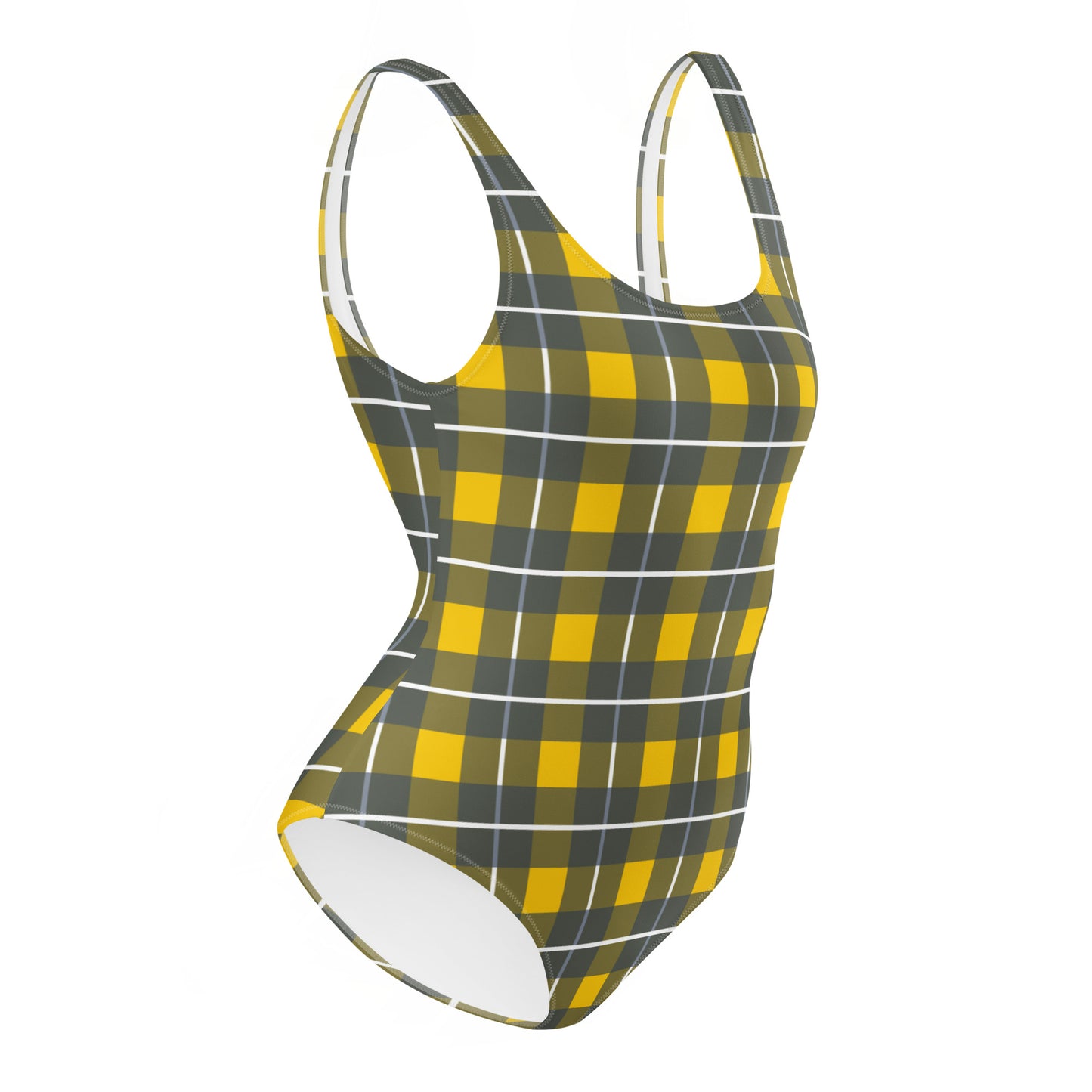 Yellow Tartan - Inspired By Harry Styles - Sustainably Made One-Piece Swimsuit