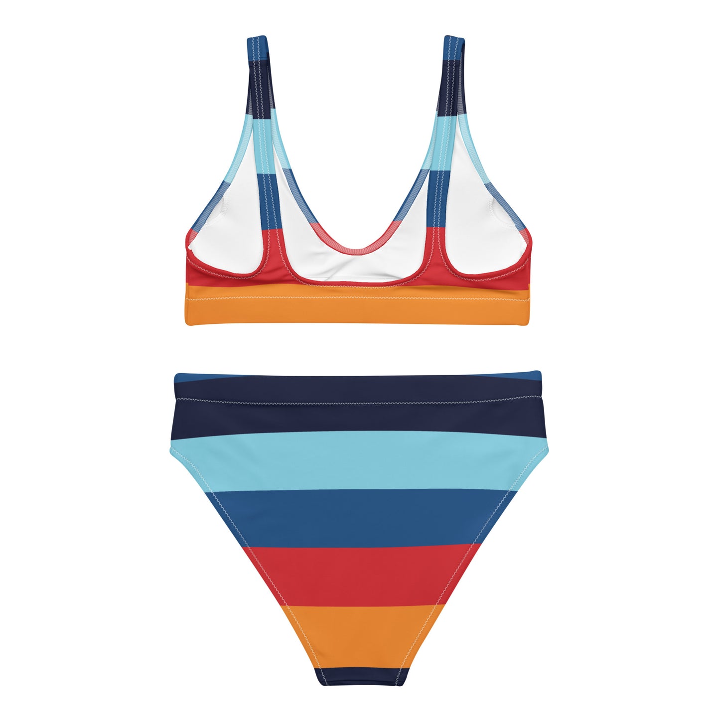 Colorful Stripes - Sustainably Made Recycled High-Waisted Bikini
