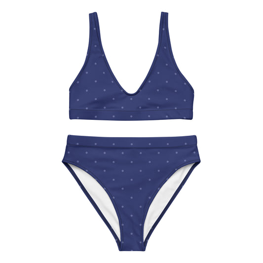 Blue Dots - Sustainably Made Recycled High-Waisted Bikini