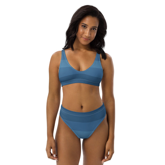 Gradient Blue - Sustainably Made Recycled High-Waisted Bikini