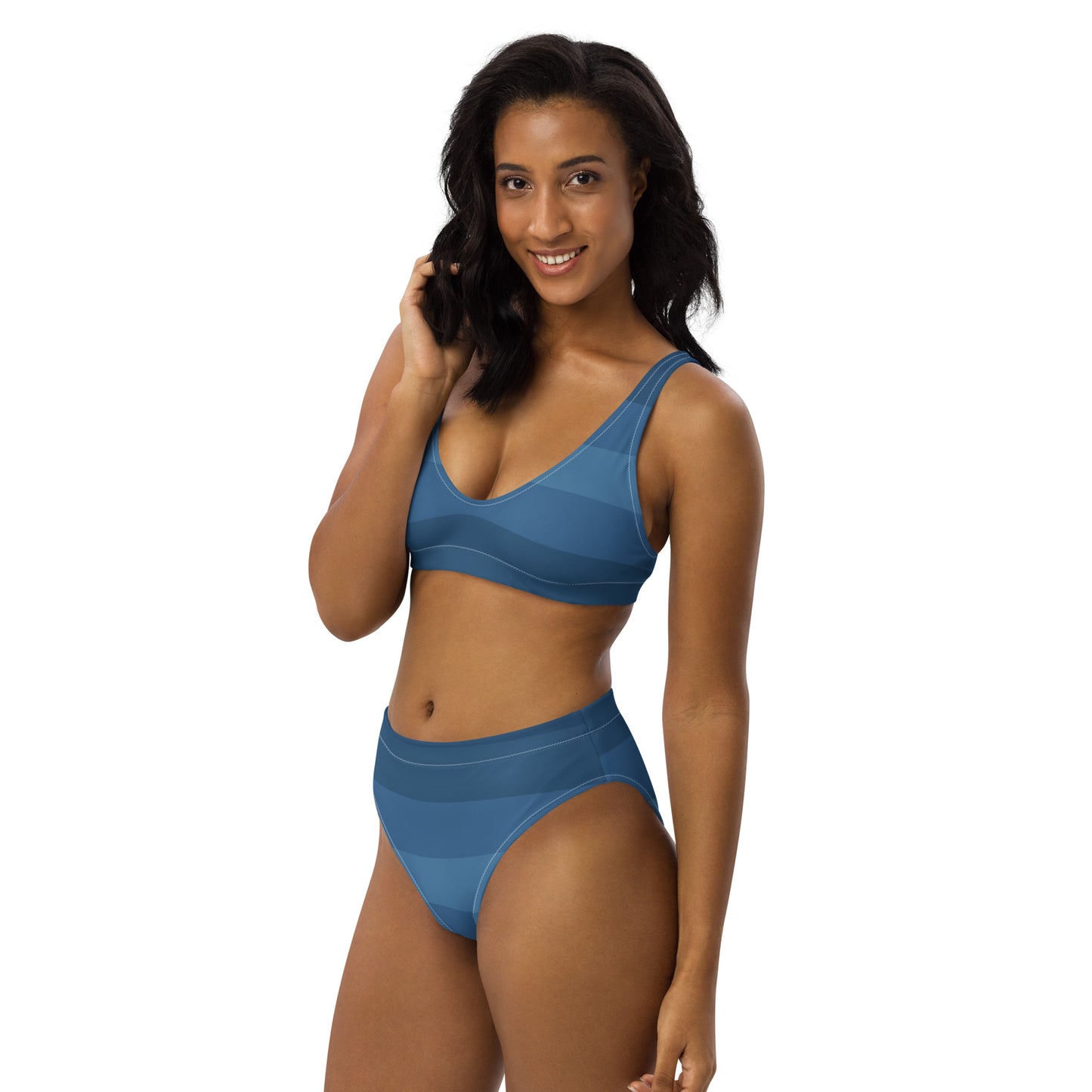Gradient Blue - Sustainably Made Recycled High-Waisted Bikini