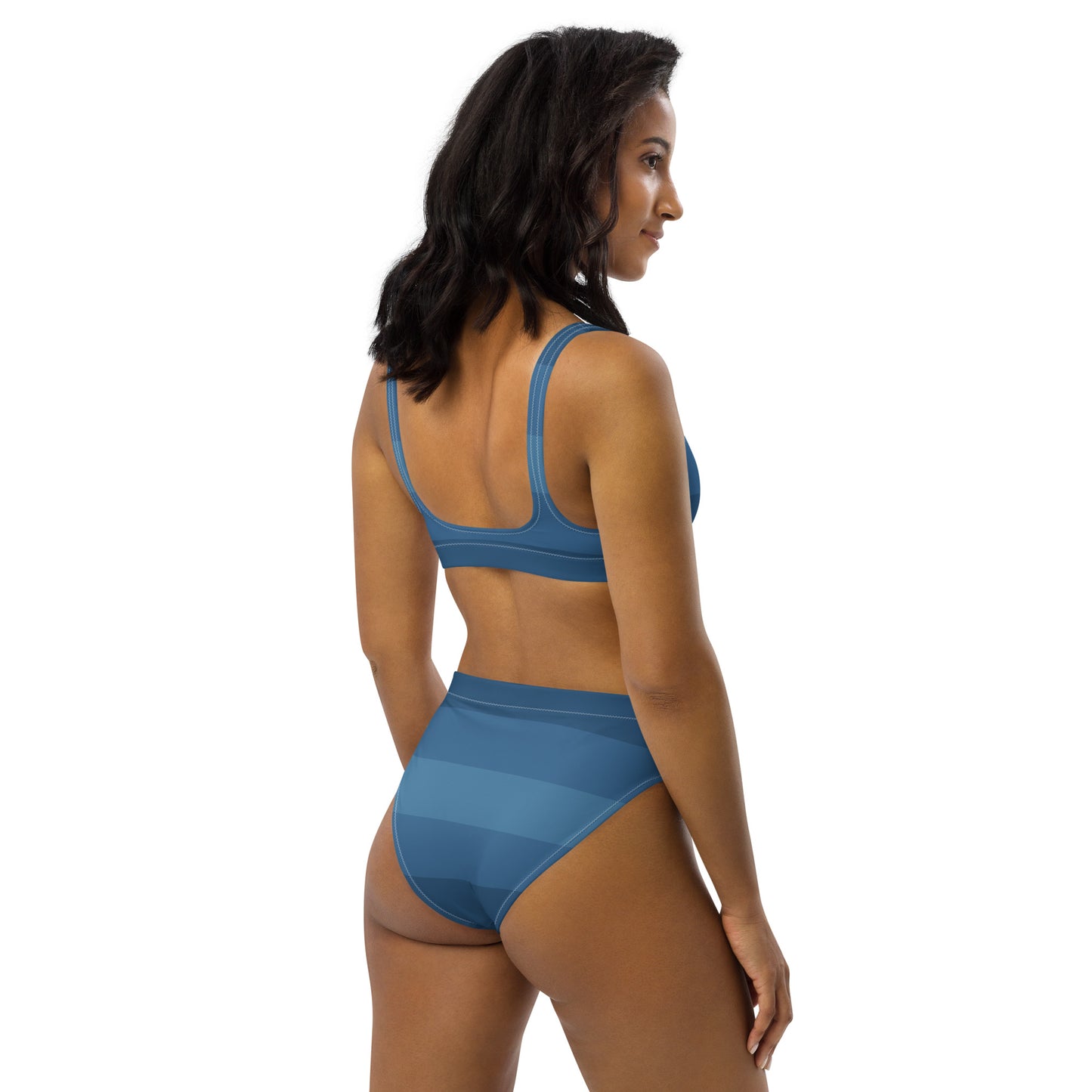Gradient Blue - Sustainably Made Recycled High-Waisted Bikini