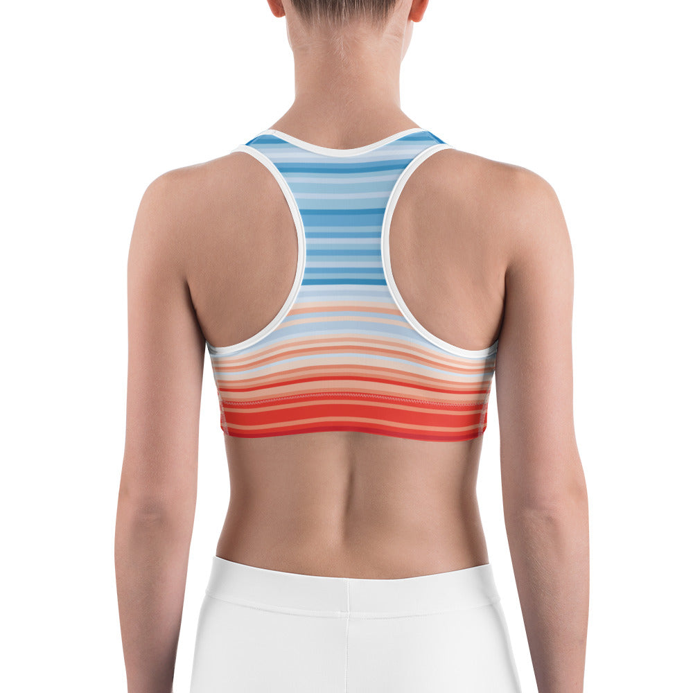 Climate Change Global Warming Stripes - Sustainably Made Sports bra
