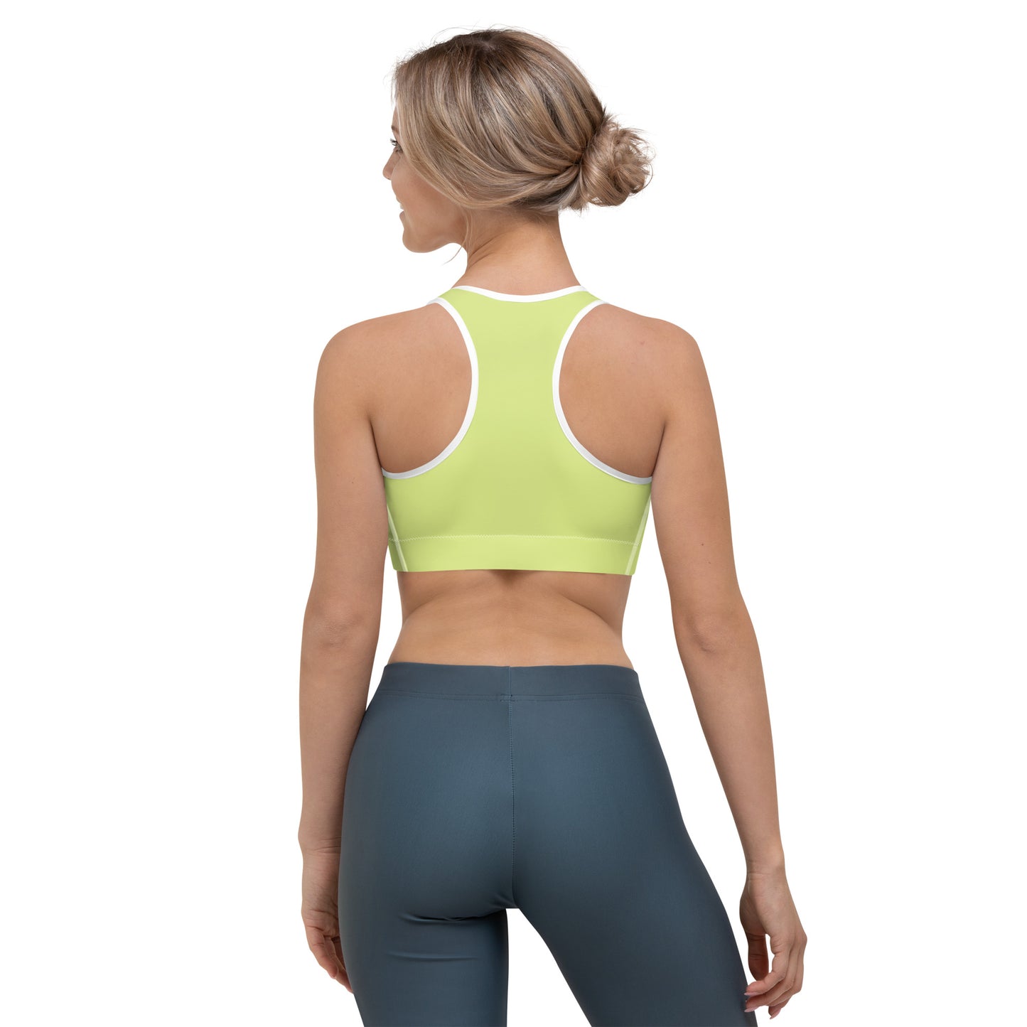 Lime Climate Change Global Warming Statement - Sustainably Made Women's Sports Bra