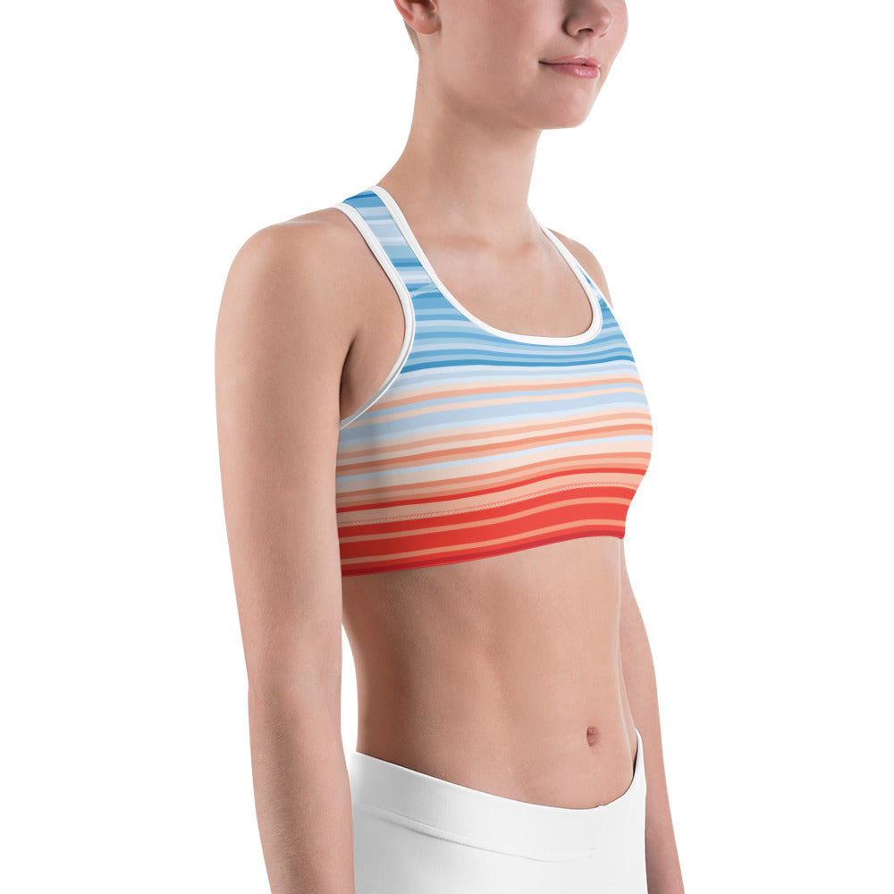 Climate Change Global Warming Stripes - Sustainably Made Sports bra