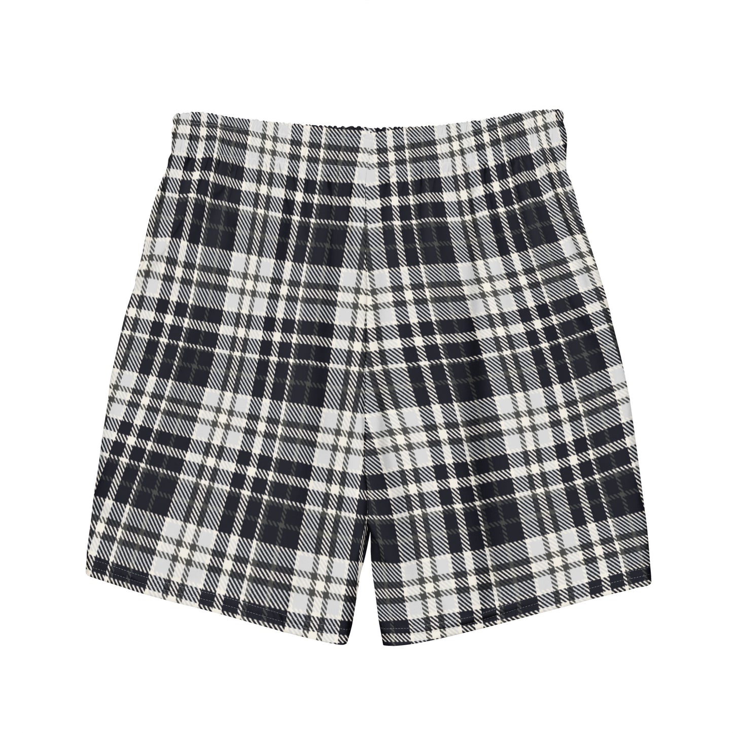 Black & White Tartan - Sustainably Made Men's swim trunks