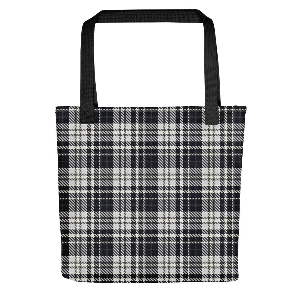 Black & White Tartan - Sustainably Made Tote Bag